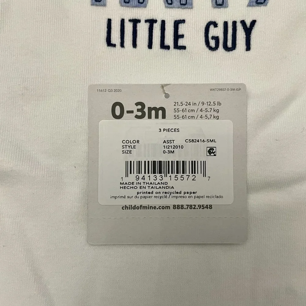 Child of Mine 3 pc outfit Happy Little Guy - 0-3 months - French Bulldog - Picture 7 of 7